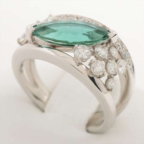 Tourmaline diamond rings Pt900 B rank