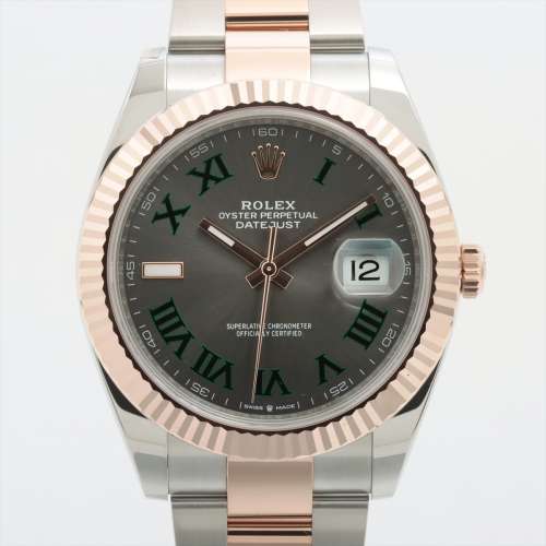 Rolex Date juste 126331 SS×PG AT cadran gris Rang S