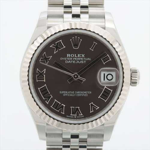 Rolex Date juste 278274 SS×WG AT cadran gris Rang S