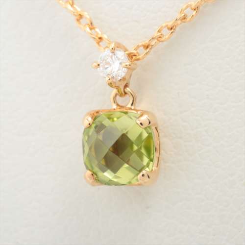 Vendome Aoyama Peridot diamond Necklace K18(YG) AB rank
