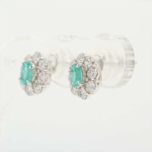 Paraiba tourmaline diamond Piercing jewelry Pt900 B rank