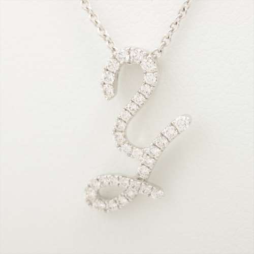 Mikimoto initiales Diamants colliers 750(WG) Rang AB